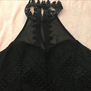 francesca’s black lace high neck dress size M